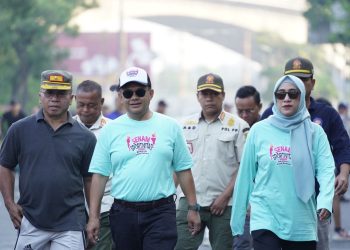 Pj. Wali Kota Bekasi Turut Serta Deklarasi Jaga Kondusifitas Pilkada Sekaligus Senam Bersama Dengan Bawaslu