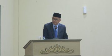 Pj. Bupati Tulang Bawang Ir. Ferli Yuledi, SP., MM., MT., memberikan sambutan dan menghadiri pengucapan sumpah/janji anggota DPRD Kabupaten Tulang Bawang masa jabatan 2024 – 2029