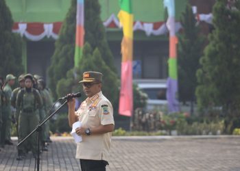 PJ. Wali Kota Pimpin Apel Akbar Anggota Satlinmas Kota Bekasi Tahun 2024