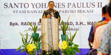 Pj. Wali Kota Bekasi Resmikan Gedung Gereja Santo Yohanes Paulus II di Kecamatan Rawalumbu