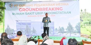 Bupati Pesawaran Lakukan Peletakan Batu Pertama Pembangunan Rumah Sakit Urip Gedong Tataan