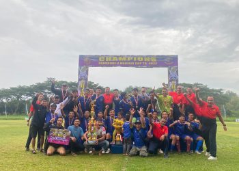 Komandan Brigif 4 Mar/BS Resmi Tutup Turnamen Sepak Bola dan Bola Voli Danbrigif 4 Mar Cup dalam rangka HUT ke 79 Korps Marinir Tahun 2024