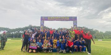 Komandan Brigif 4 Mar/BS Resmi Tutup Turnamen Sepak Bola dan Bola Voli Danbrigif 4 Mar Cup dalam rangka HUT ke 79 Korps Marinir Tahun 2024