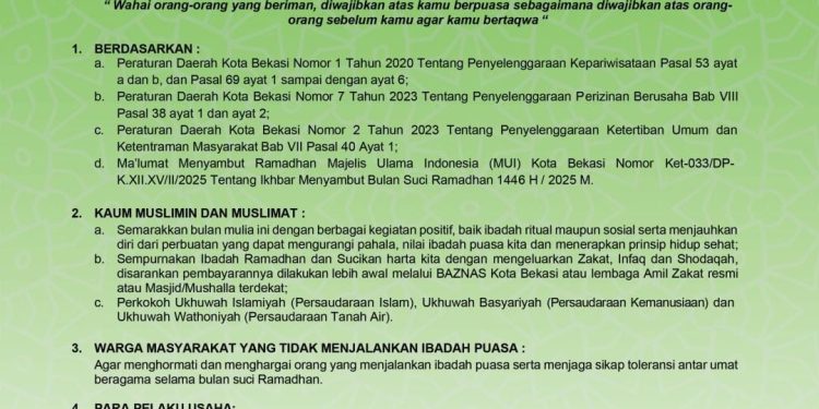 Maklumat Bersama Bulan Suci Ramadhan 1446