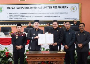 Bupati Pesawaran Dendi Ramadhona Sampaikan LKPJ Tahun 2024 dalam Rapat Paripurna Bersama DPRD