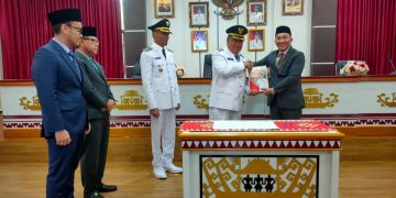 Serah Terima Jabatan Bupati Tanggamus dari Penjabat Bupati Tanggamus Periode 2023-2025 Kepada Bupati dan Wakil Bupati Tanggamus MasaJabatan 2025-2030.