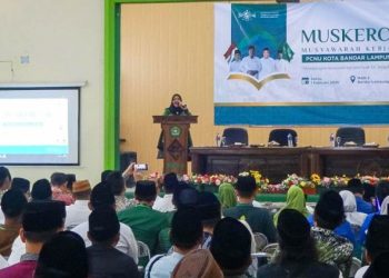 Eva Dwiana Buka Muskercab I PCNU Kota Bandar Lampung