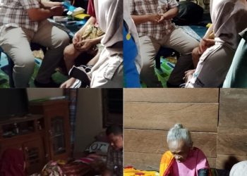 Periksa Kesehatan Lansia Ketua TP.PKK Desa, Bides, kunjungi rumah warga