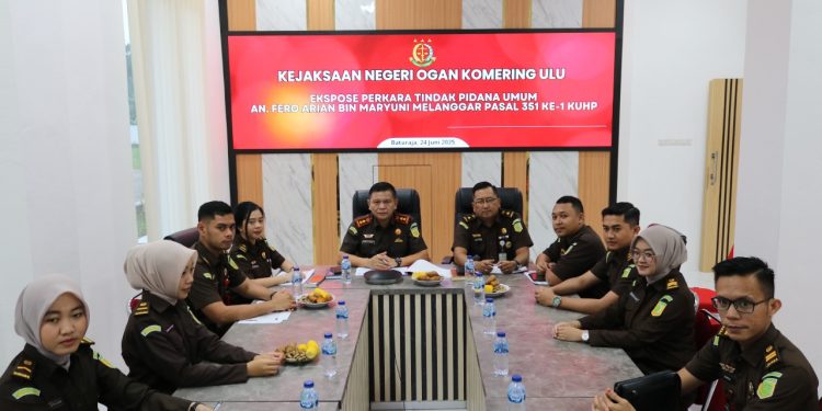 Kejari OKU Gelar Ekspose Vicon, Kasus Penganiayaan Diselesaikan Lewat Restorative Justice