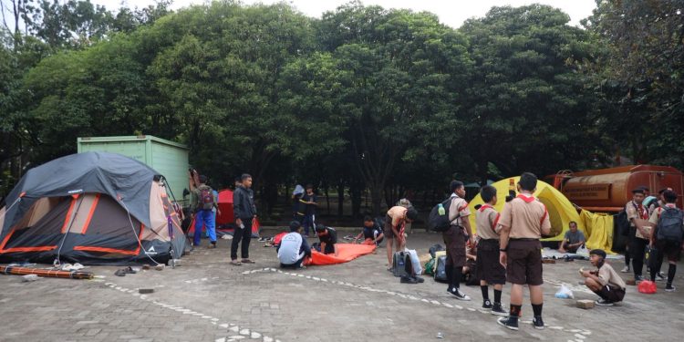 Perdana Camping Pramuka di Plaza Pemkot, 400 Peserta Meriahkan Hari Jadi Pramuka ke 64
