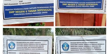 Swakelola Revitalisasi SMP Negeri 6 Taspelin Bungo Disinyalir Pelaksanaanya Tidak Transparan