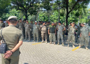 Satpol PP Kota Bekasi Bersama TNI dan Polri Kerahkan Pasukan Pengamanan Aksi Damai