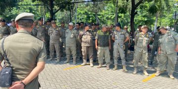 Satpol PP Kota Bekasi Bersama TNI dan Polri Kerahkan Pasukan Pengamanan Aksi Damai