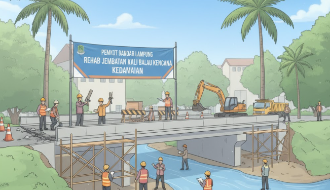 Pemkot Bandar Lampung Percepat Rehabilitasi Jembatan Kali Balau untuk Cegah Banjir