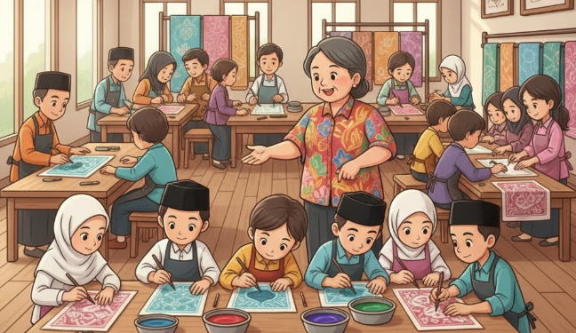 Santri Belajar Membatik, Pemkot Bandar Lampung Gaungkan Budaya dan Ekonomi Kreatif