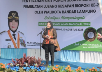 Hari Konservasi Alam Nasional, Pemkot Bandar Lampung Canangkan Program Lubang Resapan Biopori