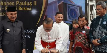 Pesan Harmonisasi Wawali Harris Bobihoe Dihadapan Jamaat Gereja Katolik Santo Yohanes II