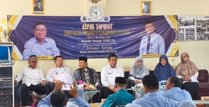 Lepas Sambut Kepsek SMAN 1 Tambun Utara, Camat Harap Kualitas Pendidikan Semakin Maju