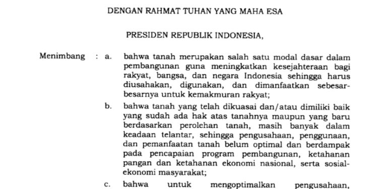 Pemerintah Resmi Berlakukan PP 48 Tahun 2025, Tanah dan Kawasan Telantar Bisa Dicabut dan Dikuasai Negara