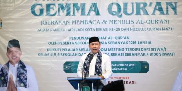 Pemkot Bekasi Raih Rekor Muri Libatkan Ribuan Orang Membaca Dan Tulis Mushaf Quran