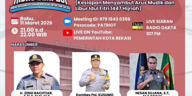 Pemkot Bekasi Gelar Dialog Interaktif “RIDHO BERPECI” Bahas Kesiapan Arus Mudik dan Libur Idul Fitri