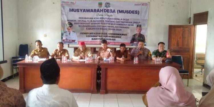 Musdes Bojongmangu Bahas Perubahan Kepdes untuk Pengisian BPD 2026–2034