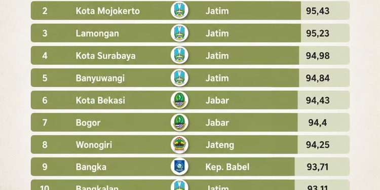 Kota Bekasi Tembus 10 Besar Wilayah Terinovatif Indonesia, Duduki Peringkat 6 Tingkat Nasional  Torehan Prestasi Baru, Kota Bekasi Duduki Peringkat 6 Wilayah Terinovatif Indonesia
