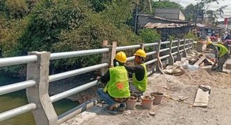 Dinas SDABMBK Percepat Rehabilitasi Jembatan CBL Penghubung Desa Kalijaya-Sukajaya